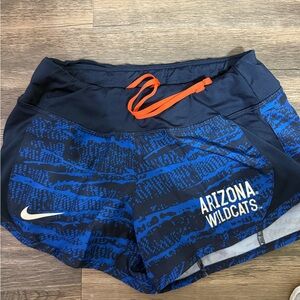 Nike Blue and Orange Women's Athletic Shorts